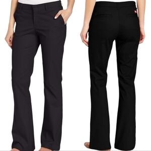 Dickies Pants Womens Size 16R Black Flat Front Mid Rise Trouser